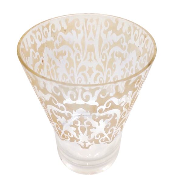 Partylite Couture Pillar Hurricane Candle Holder Flower Vase 10" Clear Frosted - Picture 5 of 7